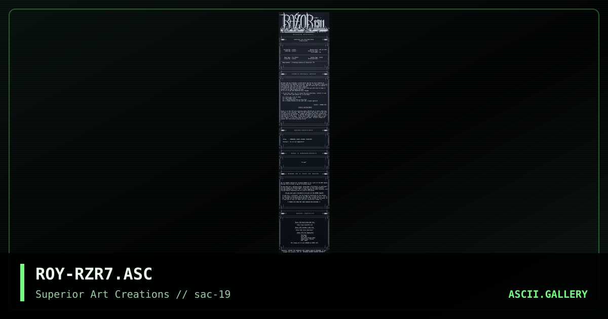ROY-RZR7.ASC, by roy, 2000