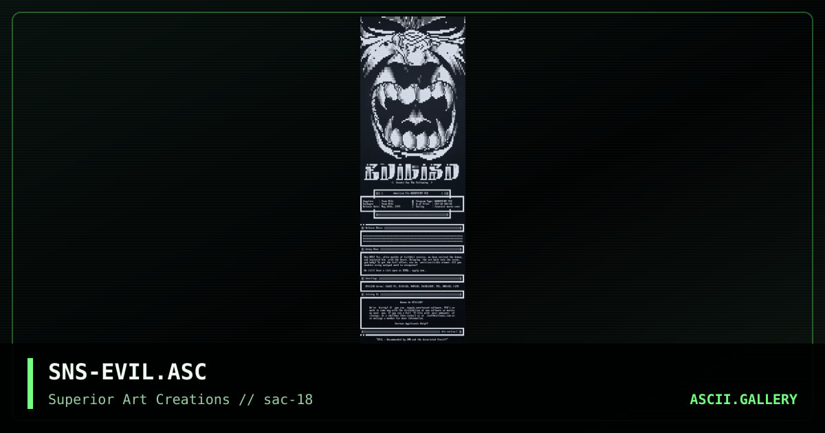 SNS-EVIL.ASC, by senser, 1999