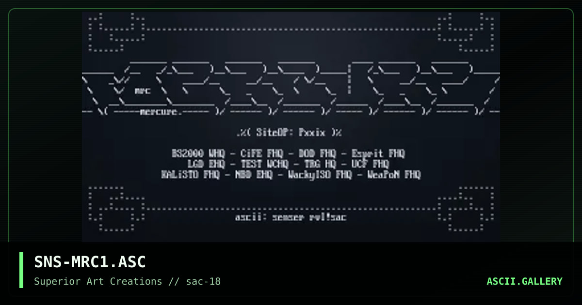 SNS-MRC1.ASC, by senser, 1999