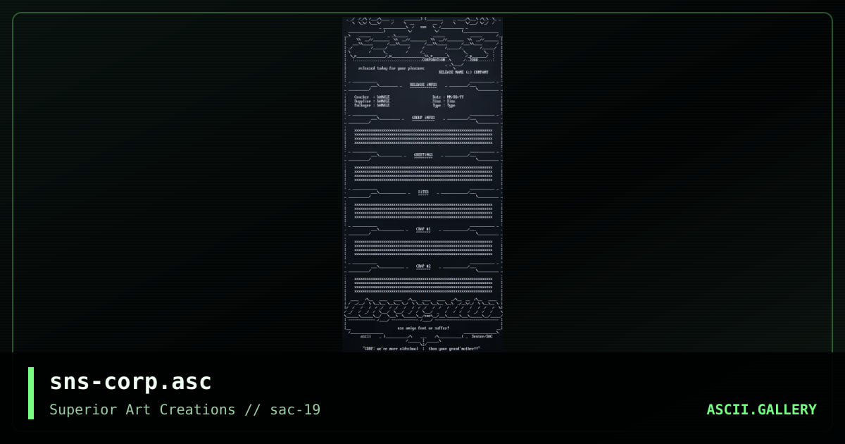 sns-corp.asc, by senser, 2000