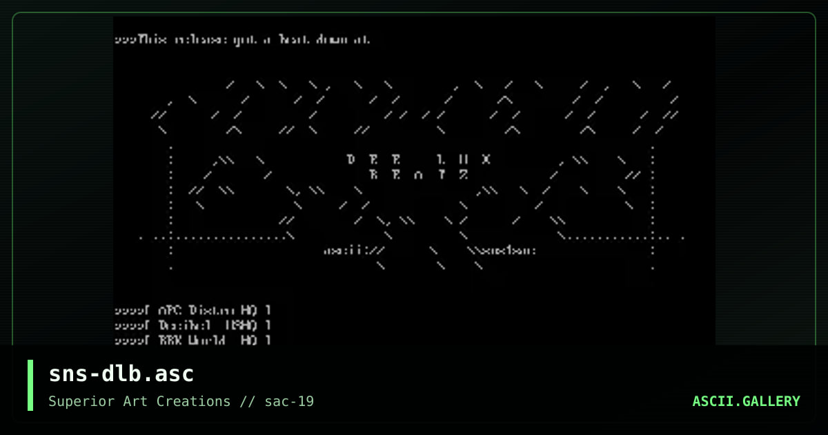 sns-dlb.asc, by senser, 2000