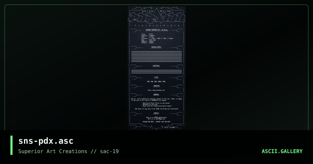 sns-pdx.asc, by senser, 2000