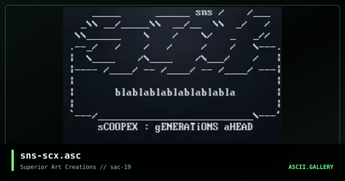 sns-scx.asc, by senser, 2000