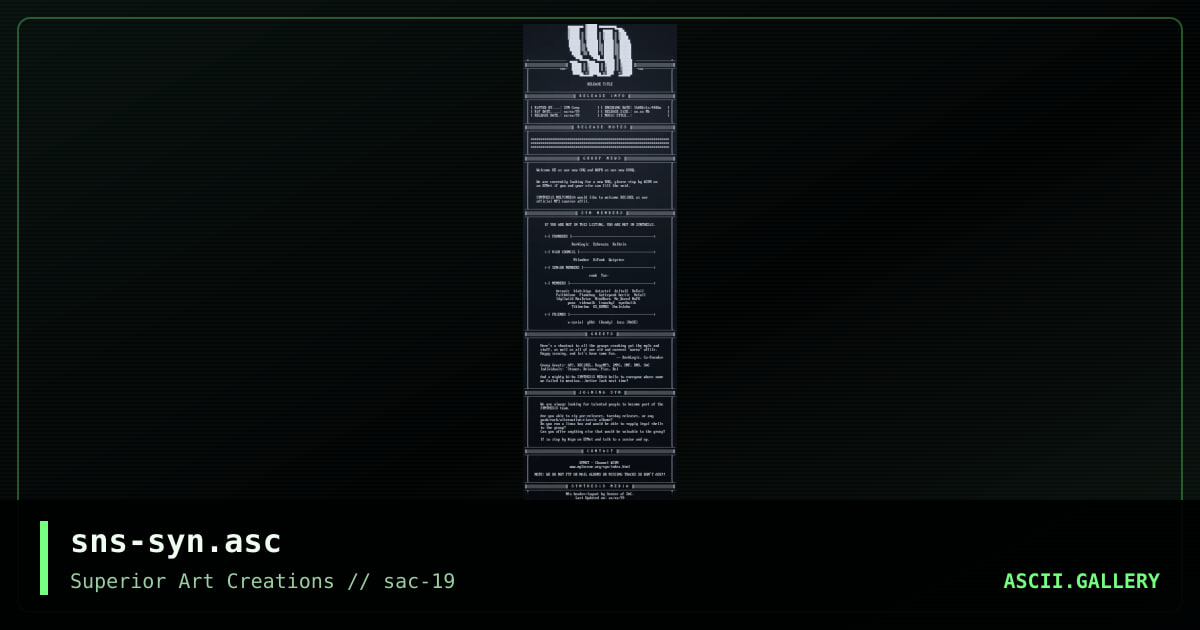 sns-syn.asc, by senser, 2000