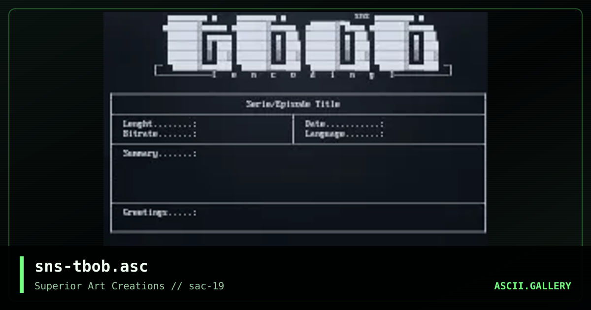 sns-tbob.asc, by senser, 2000