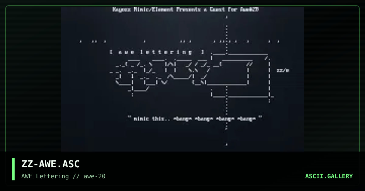 AWE Lettering, by kayozz, 1998