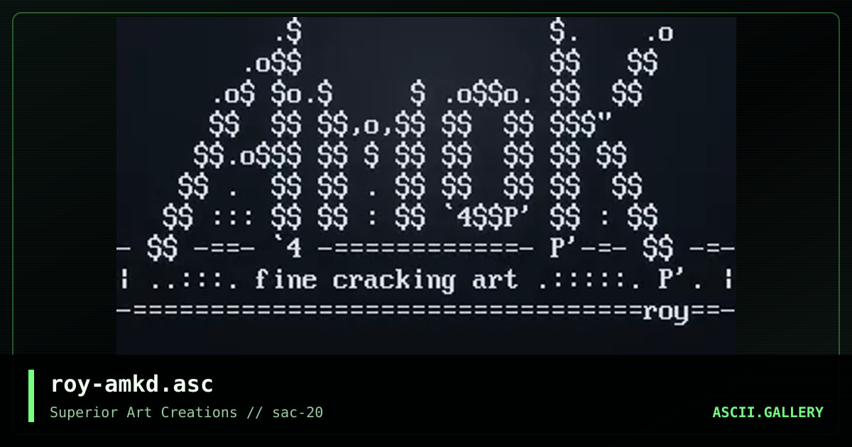 roy-amkd.asc, by roy, 2000