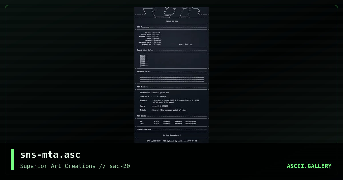 sns-mta.asc, by senser, 2000