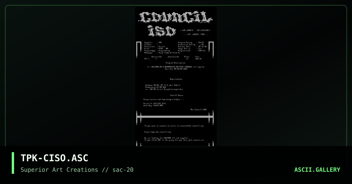 TPK-CISO.ASC, by teepak, 2000