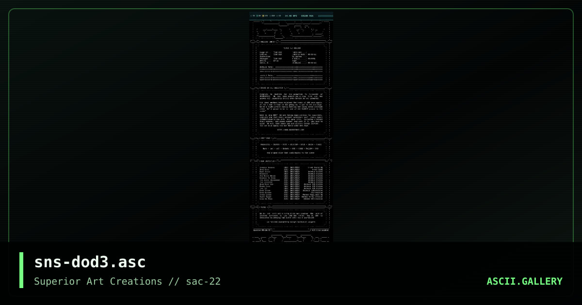 sns-dod3.asc, by senser, 2001