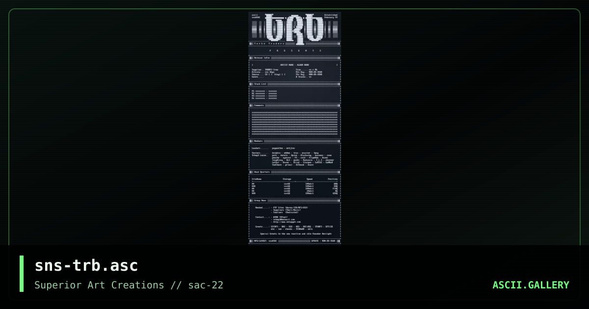 sns-trb.asc, by senser, 2001