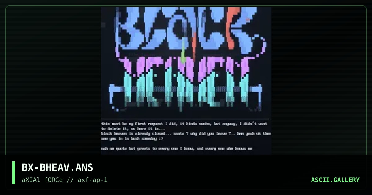 Black Heaven Logo, by baxter, 1996