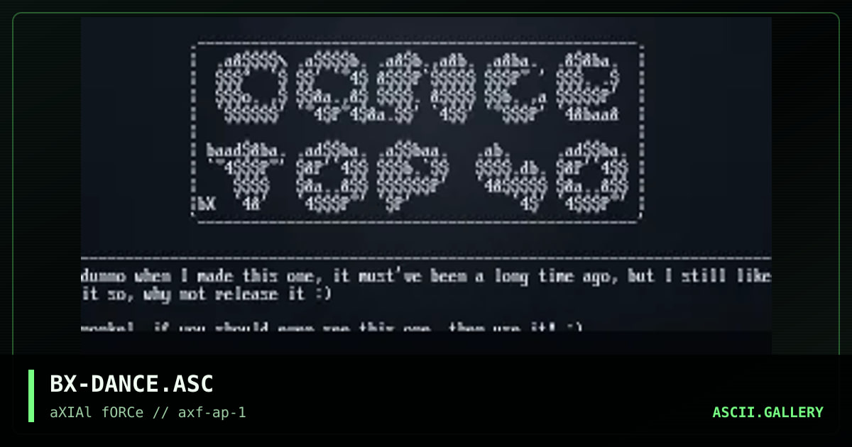 Dance Top 40 ascii, by baxter, 1996