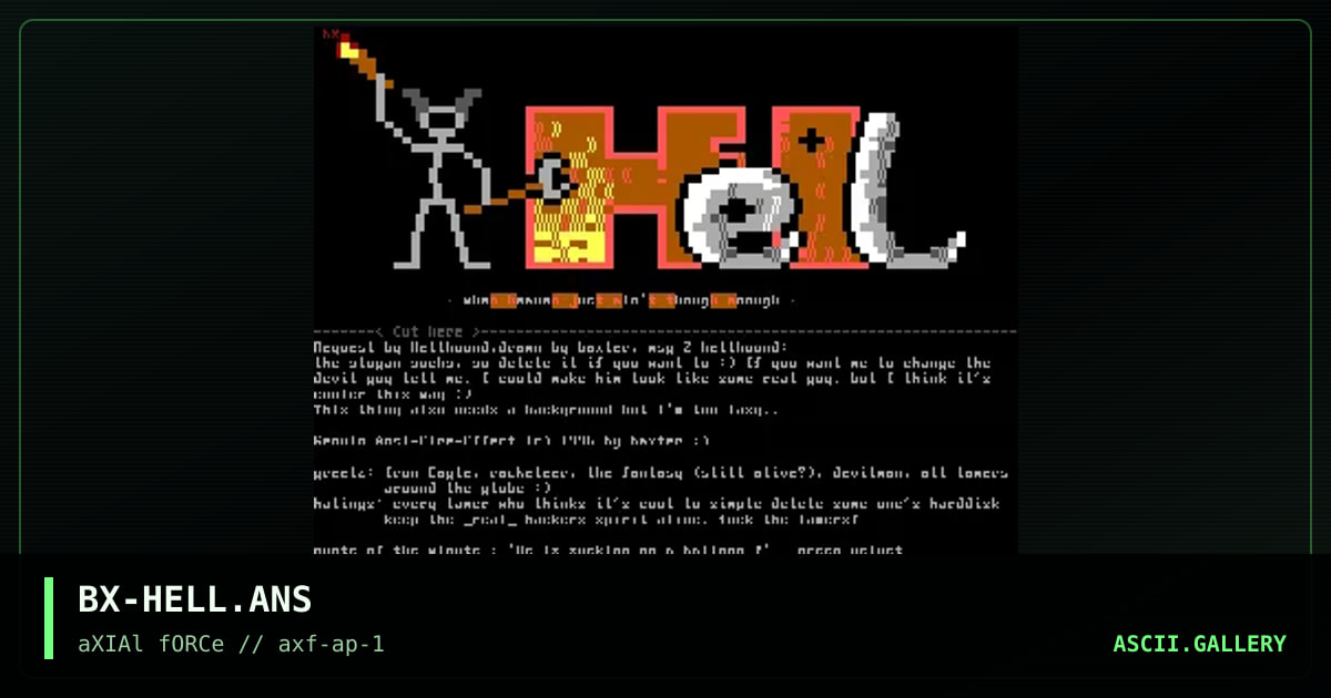 hell-bbs add, by baxter, 1996