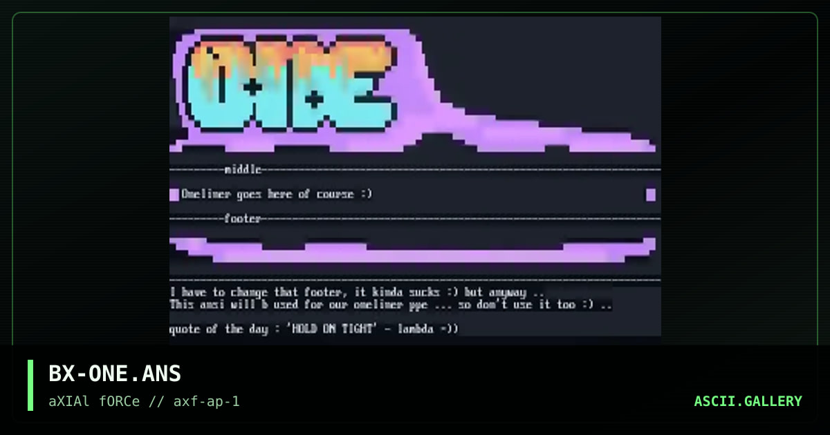 BX-ONE.ANS, by baxter, 1996