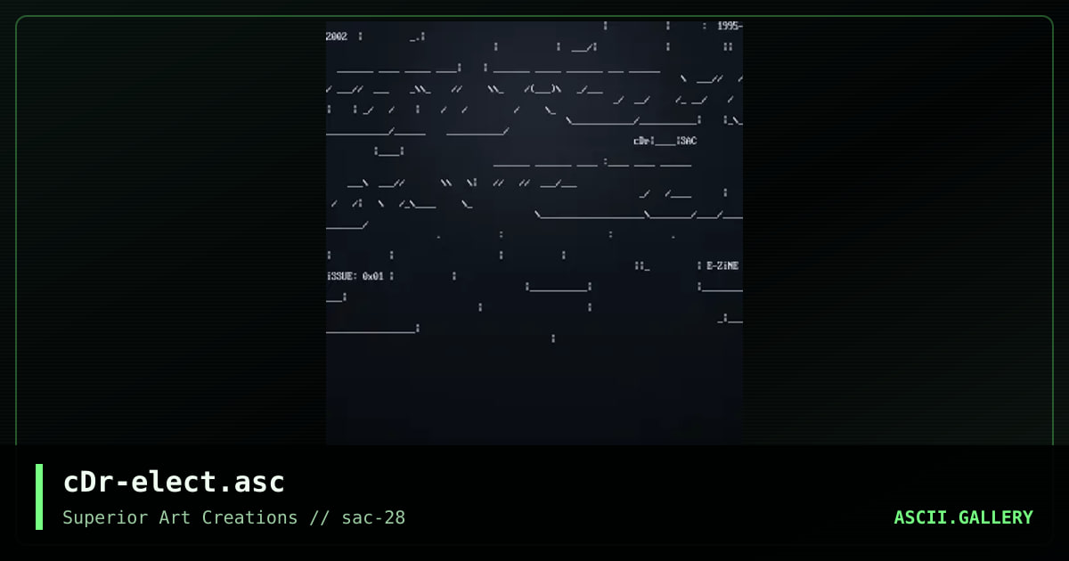 cDr-elect.asc, by crusader, 2003