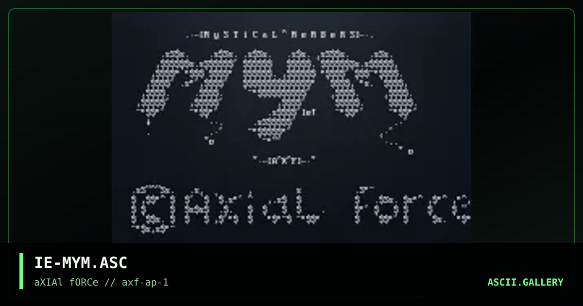 IE-MYM.ASC, by iron eagle, 1996