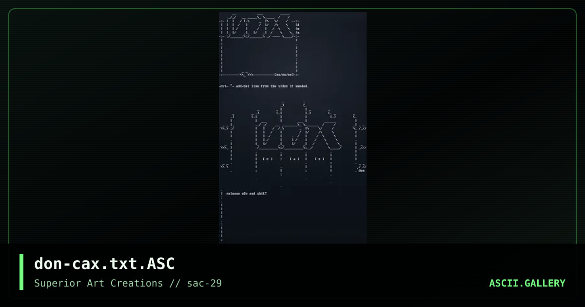 don-cax.txt.ASC, by don rapello, 2004
