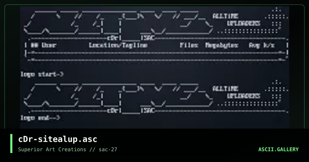 cDr-sitealup.asc, by crusader, 2002