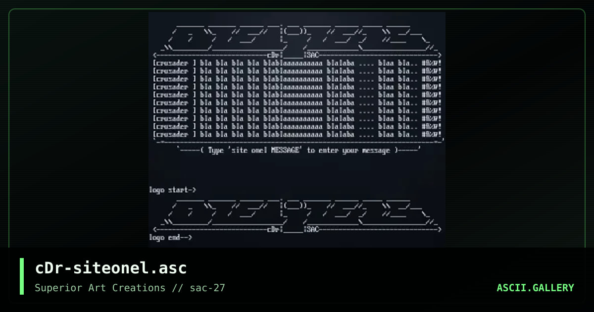 cDr-siteonel.asc, by crusader, 2002