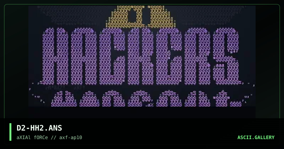 hACKERZ hIDEOUT lOGO dEUCE, by d2mac, roman, 1996