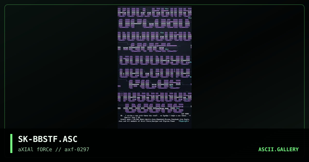 BBS Stuff, by skyknight, 1997