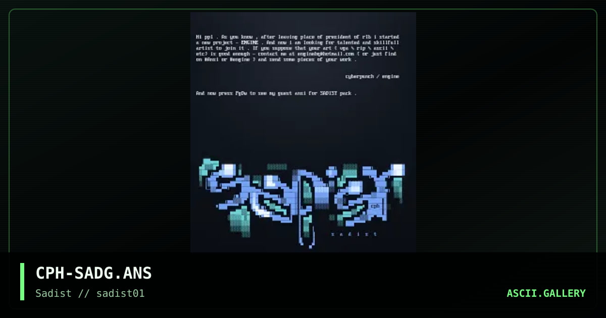 guest ansi for sadist pack, by cyberpunch, 1998
