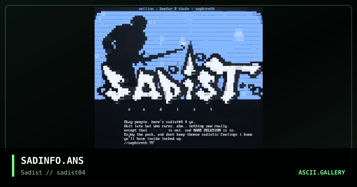 sadist information, by sephiroth, 1999