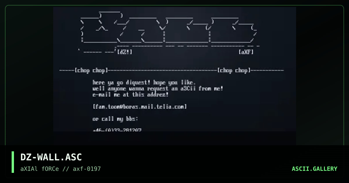 O.L.C.W wall aSCii, by dezeit, 1997