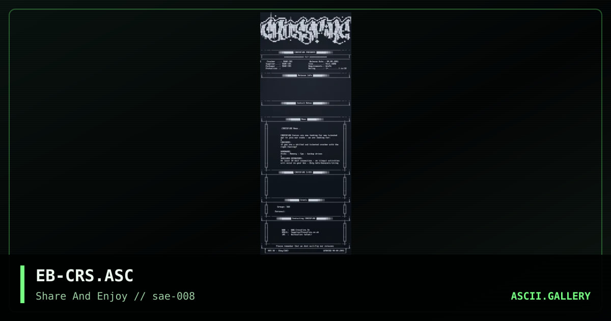 EB-CRS.ASC, by eboy, 2001