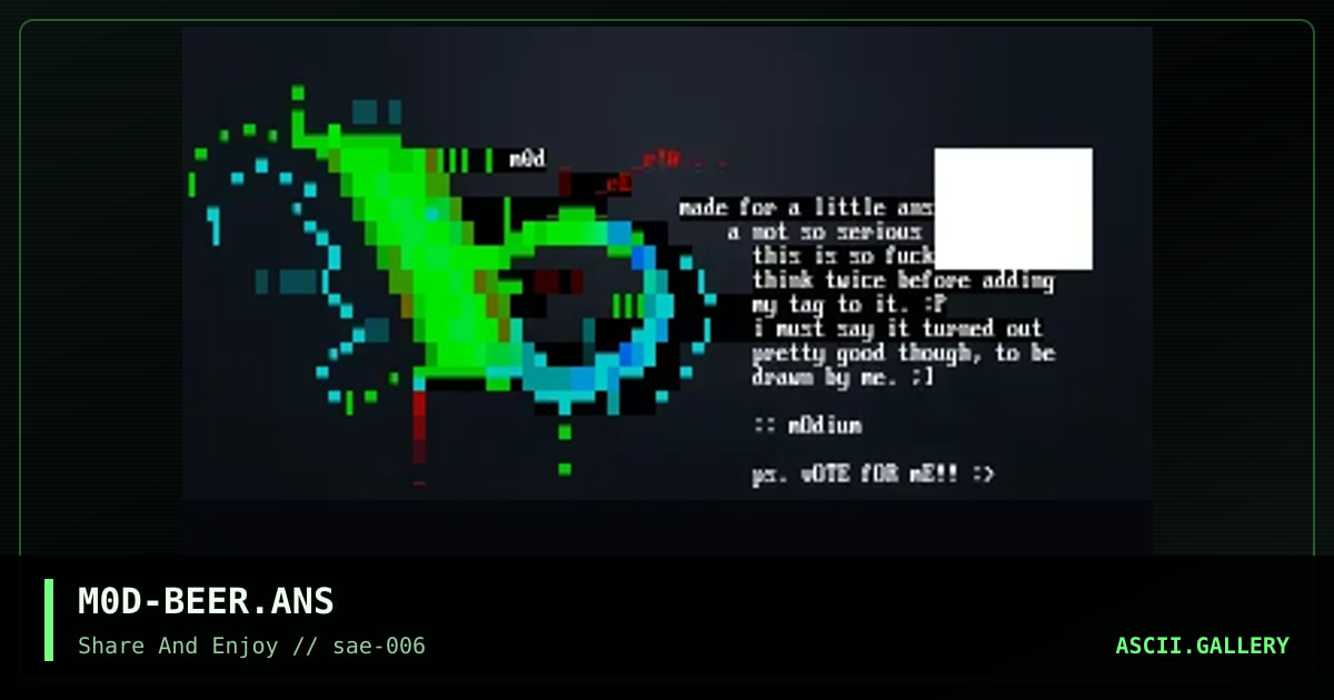 M0D-BEER.ANS, by m0dium, 2001