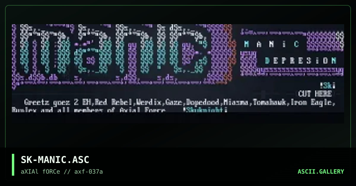 Manic Depresion Logo, by skyknight, 1997
