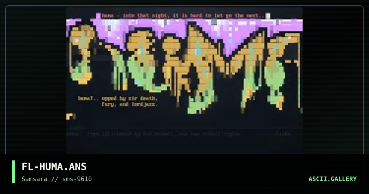 Huma, by flame, 1996