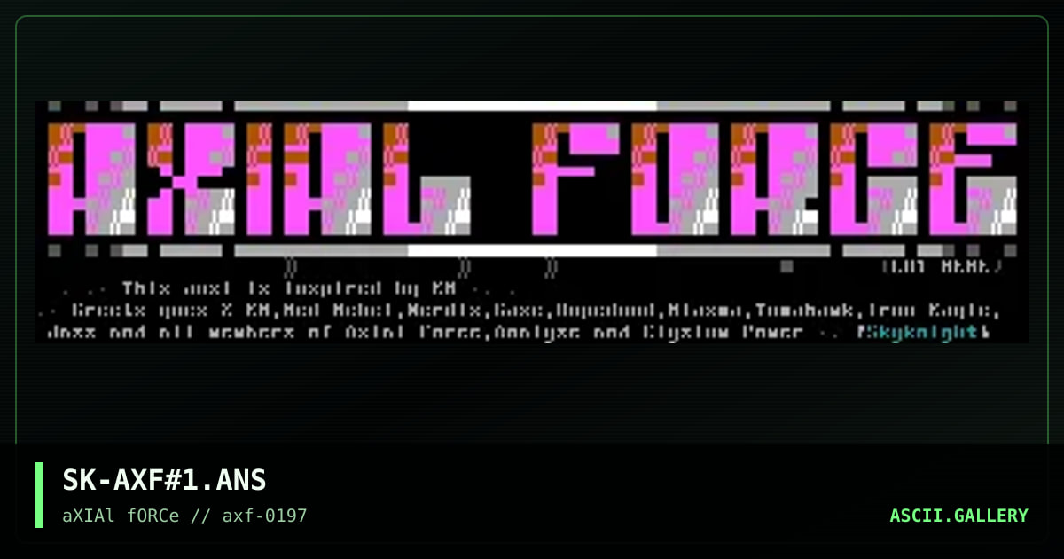 Axial Force - Logo, by skyknight, 1997