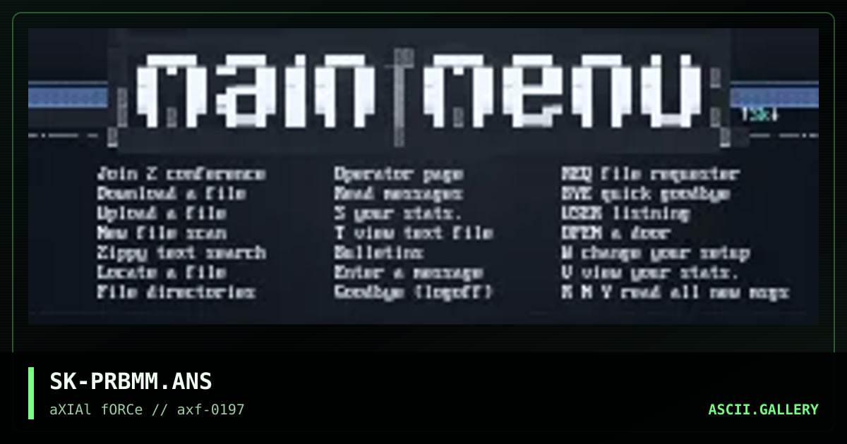 probe mainmenu, by skyknight, 1997