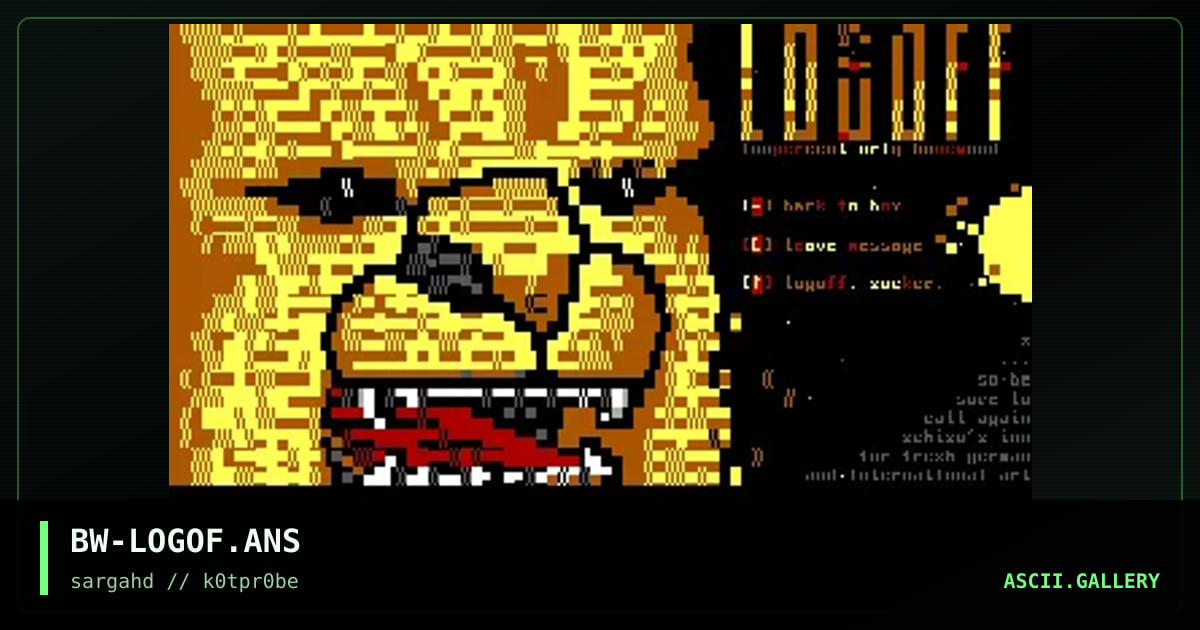 si logoff screen - tyga!, by bonewood, 1996