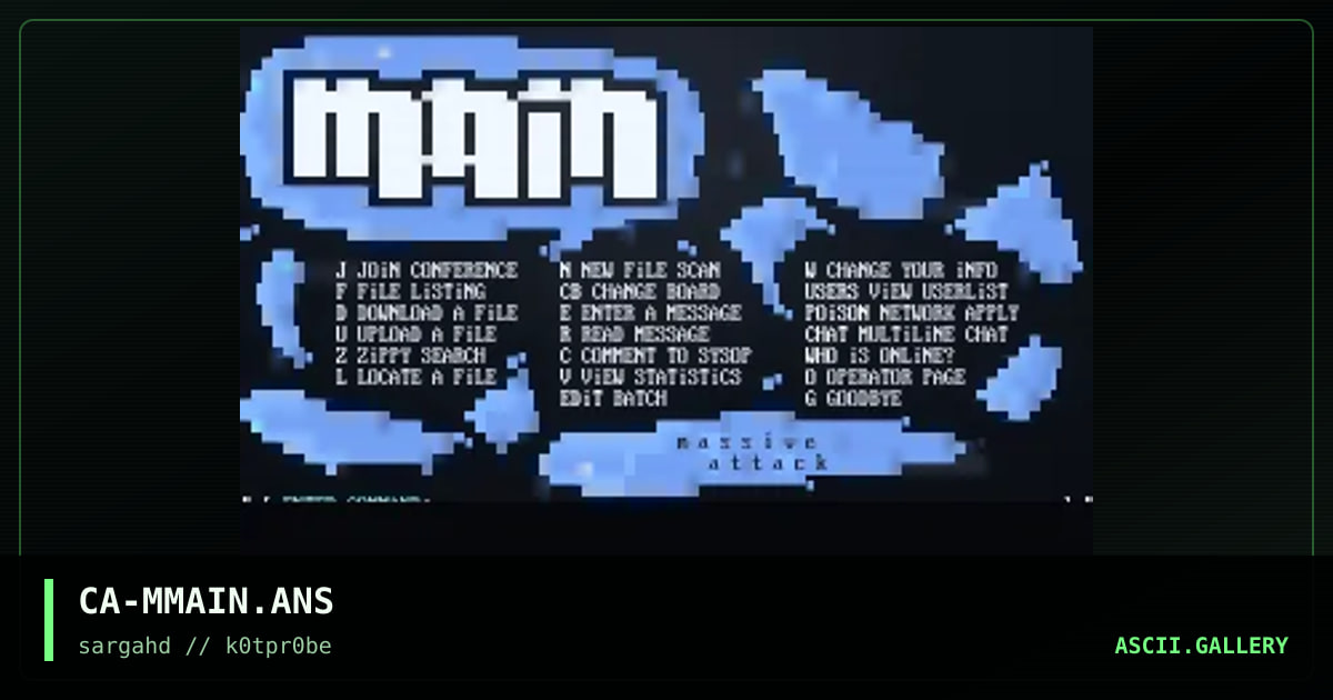 massive attack! main menu, by caynan, 1996