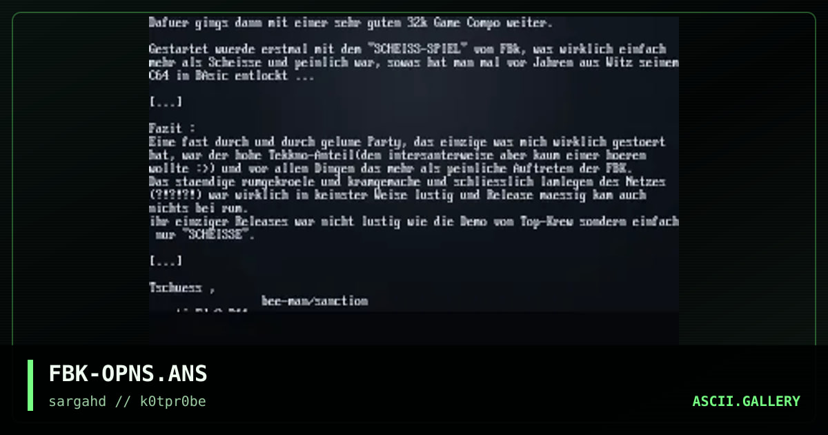 some expert-opinions 'bout us, by fbk, 1996