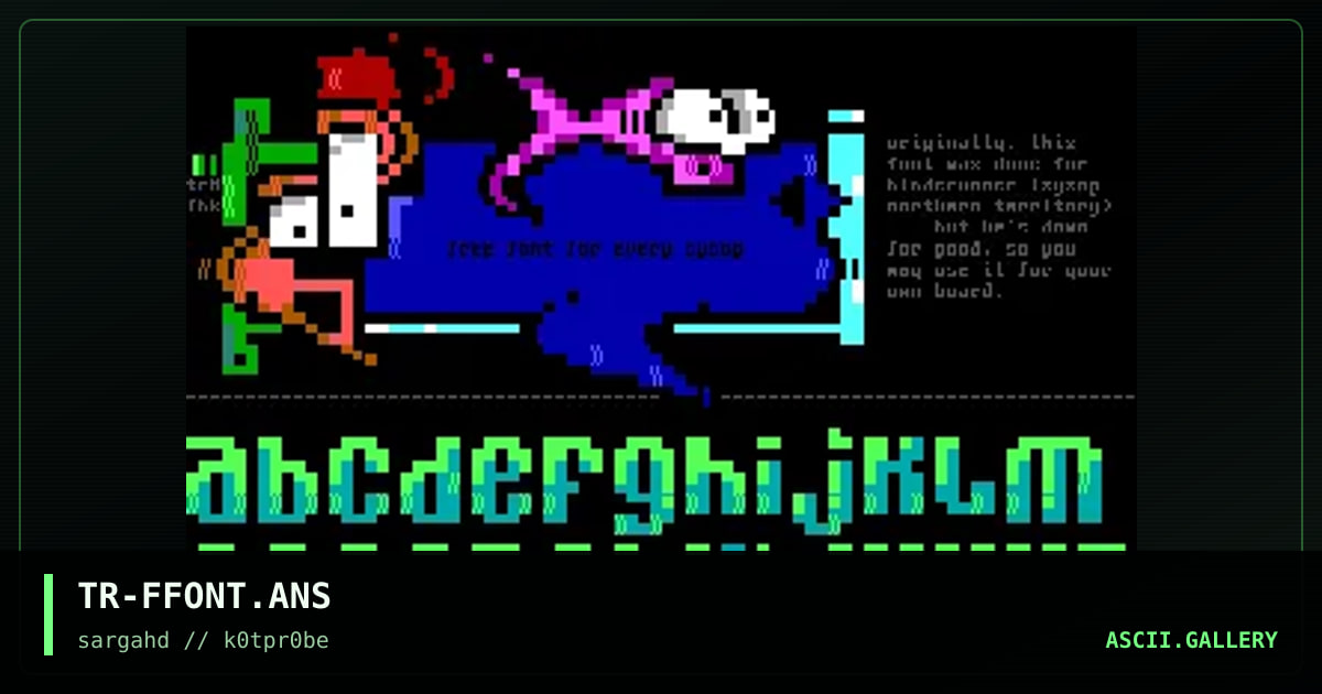 free font for every sysop, by trate, 1996