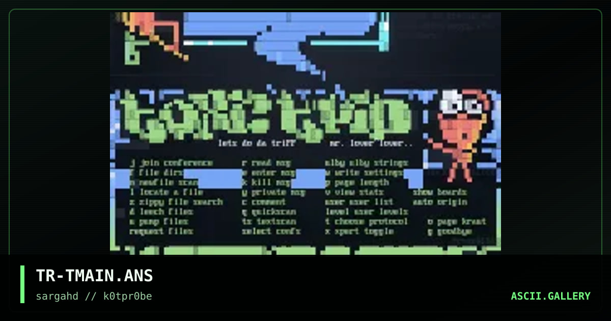 toxic trip main menu, by trate, 1996