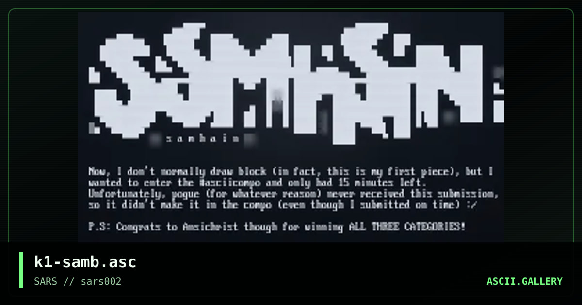 k1-samb.asc, by knocturnal, 2004