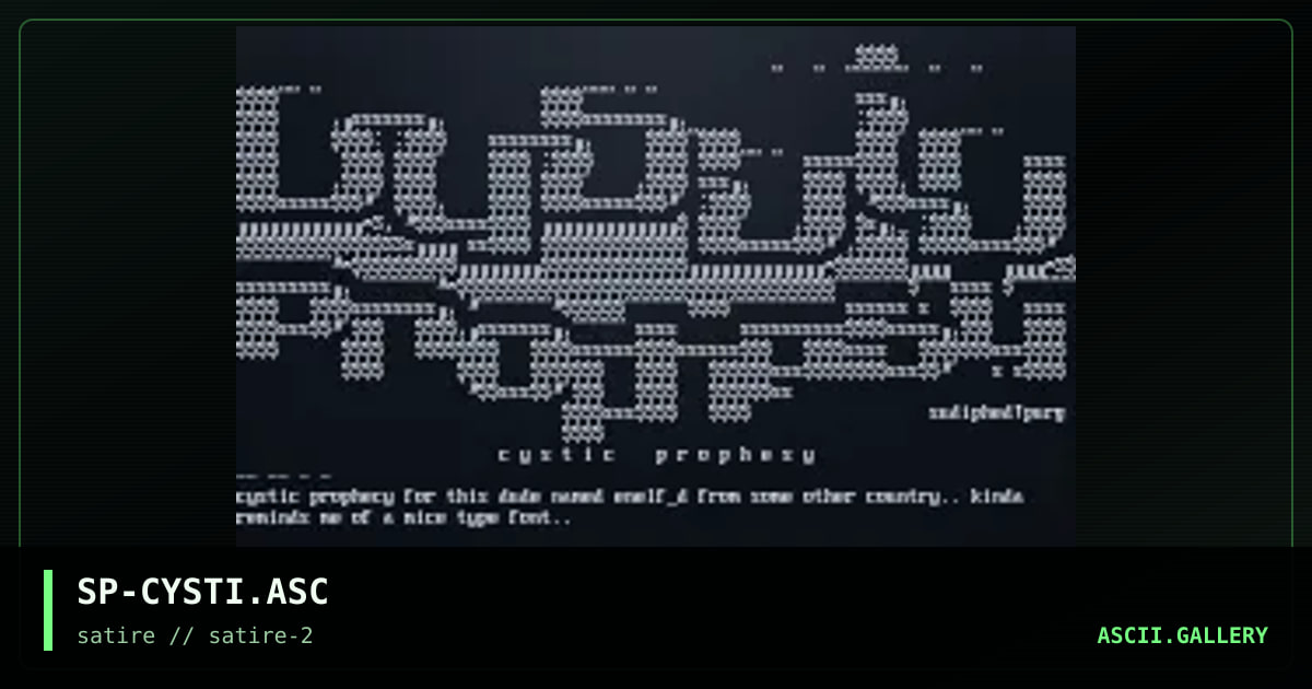 SP-CYSTI.ASC, by sudiphed, 1998