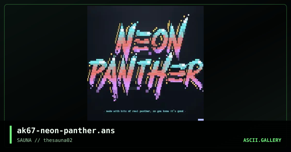 neon panther, by alpha king, 2020
