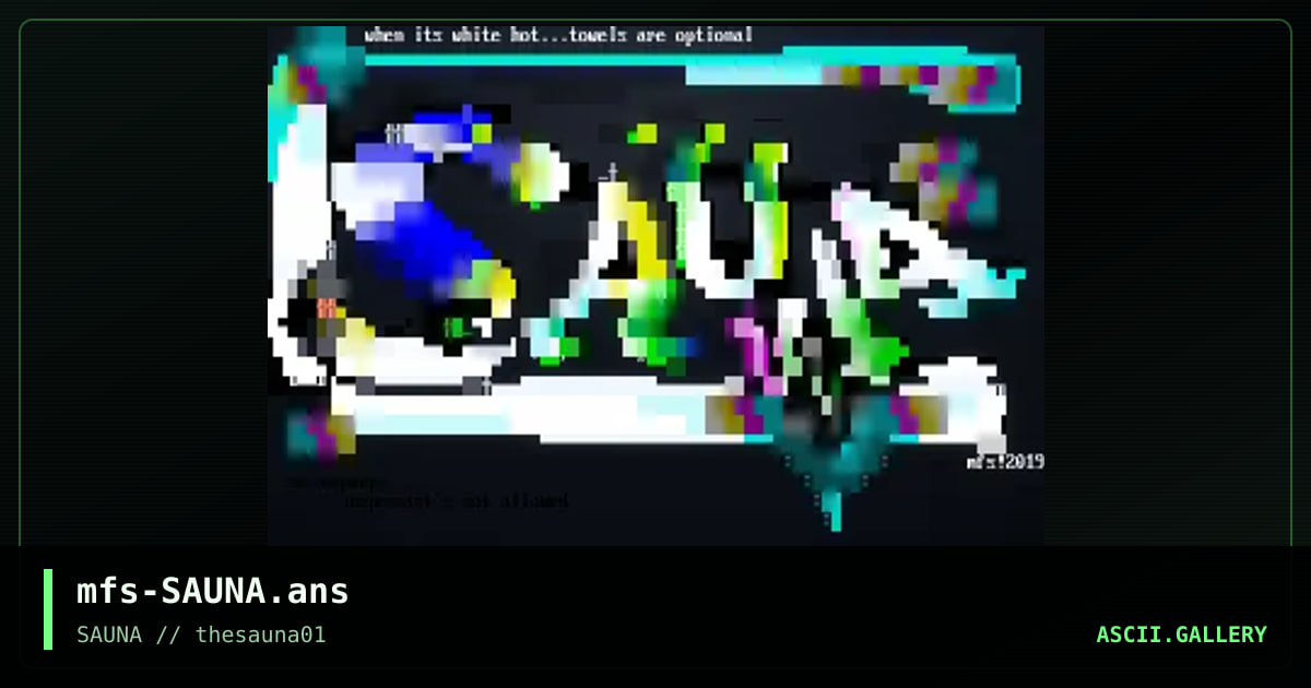 mfs-SAUNA.ans, by mel farr suppastar, 2019