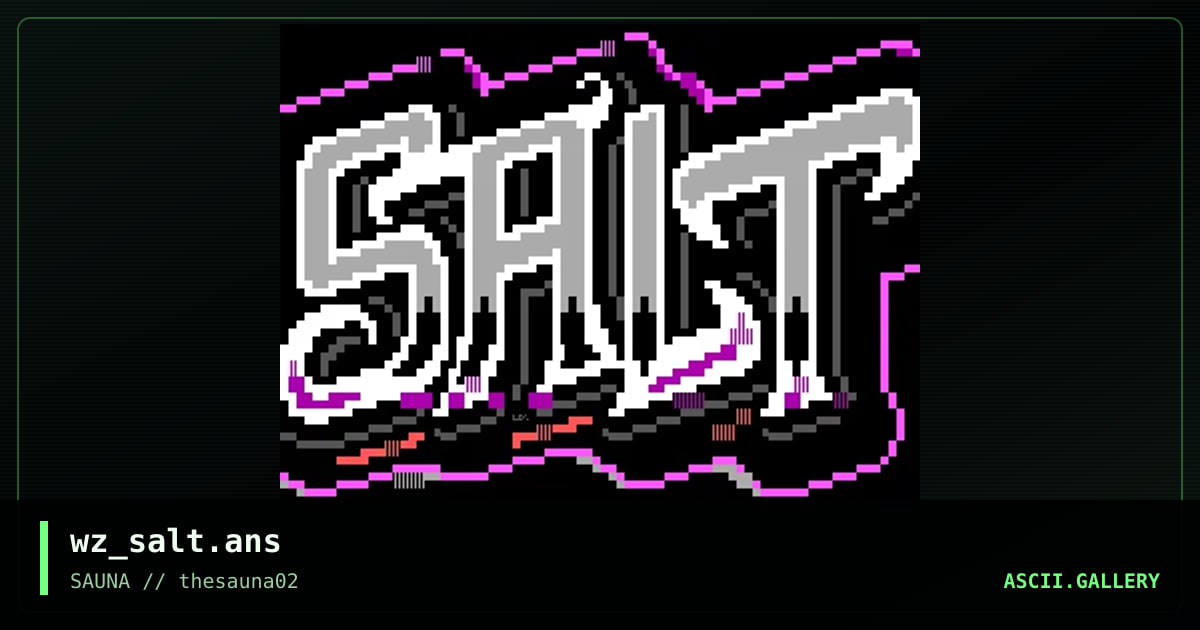 Salt, by whazzit, 2020