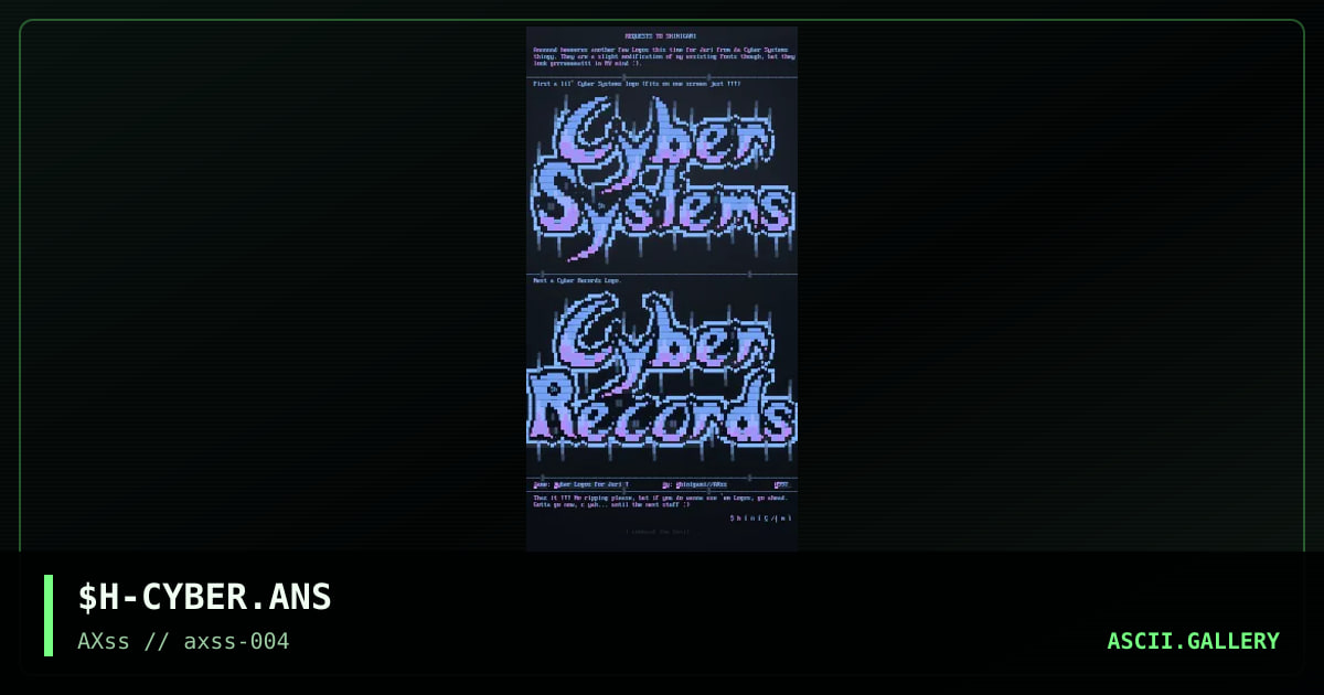 Cyber Logos for Juri !, by shinigami, 1997