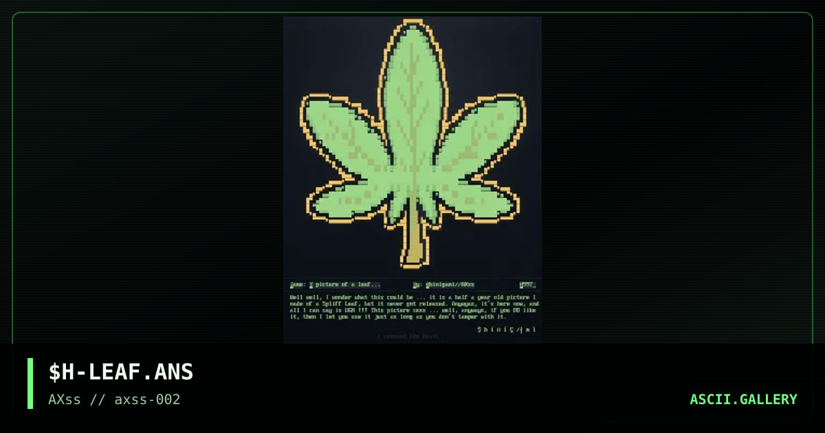 A picture of a leaf..., by shinigami, 1997