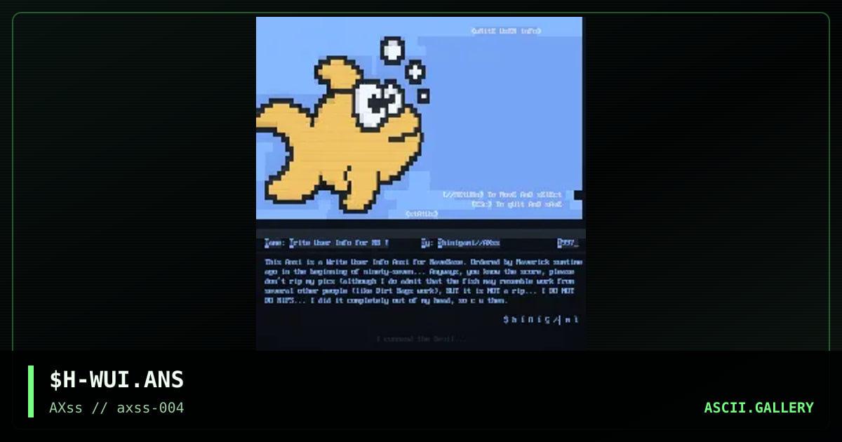 Write User Info for RB !, by shinigami, 1997