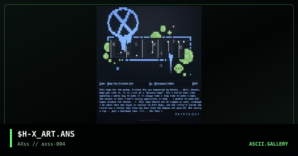 Logo for X-elent Art, by shinigami, 1997