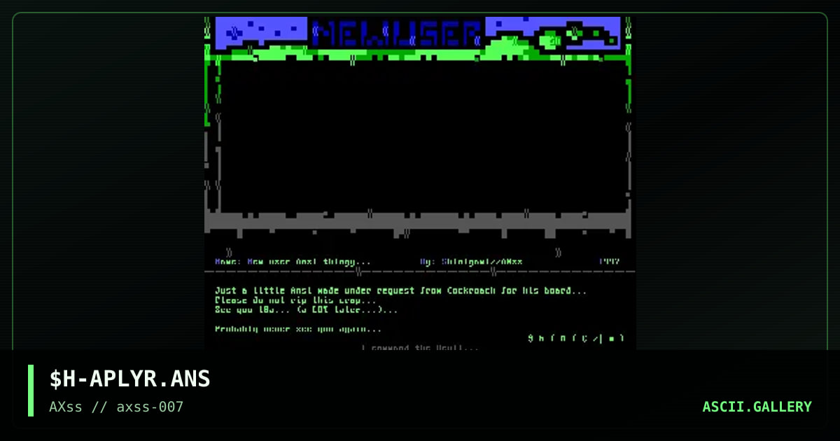 New user Ansi thingy..., by shinigami, 1997